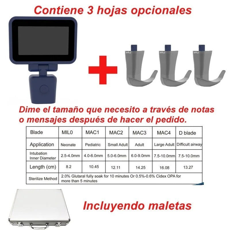 3.5 Inch Touch Screen Video Laryngoscope Laringoscope with 6 Optional Blades