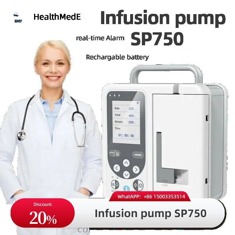 Human Use Syringe Pump Infusion LCD Real-time Alarm Rechargable Battery