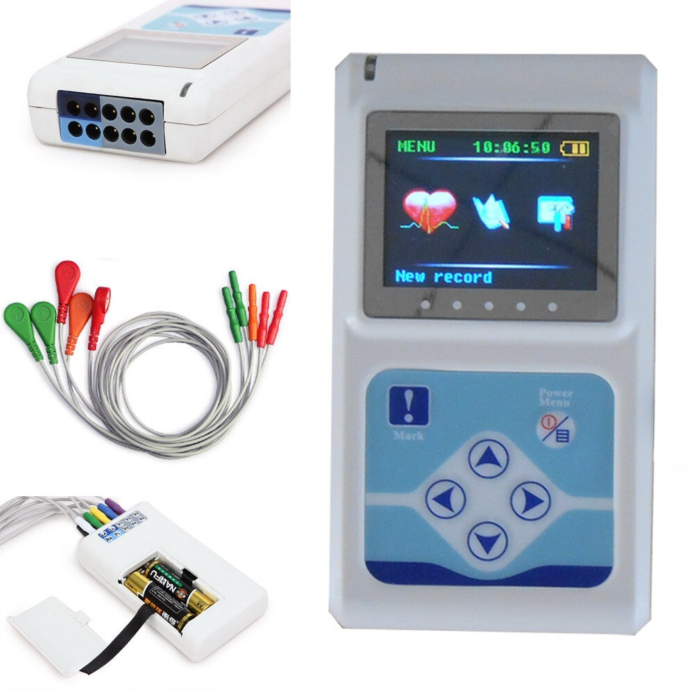 TLC9803 3 Channels ECG Holter Recorder, EKG Dynamic ECG Monitor System