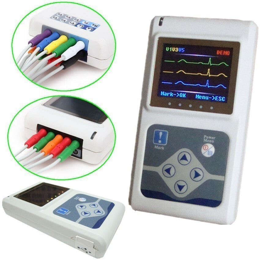 TLC9803 3 Channels ECG Holter Recorder, EKG Dynamic ECG Monitor System
