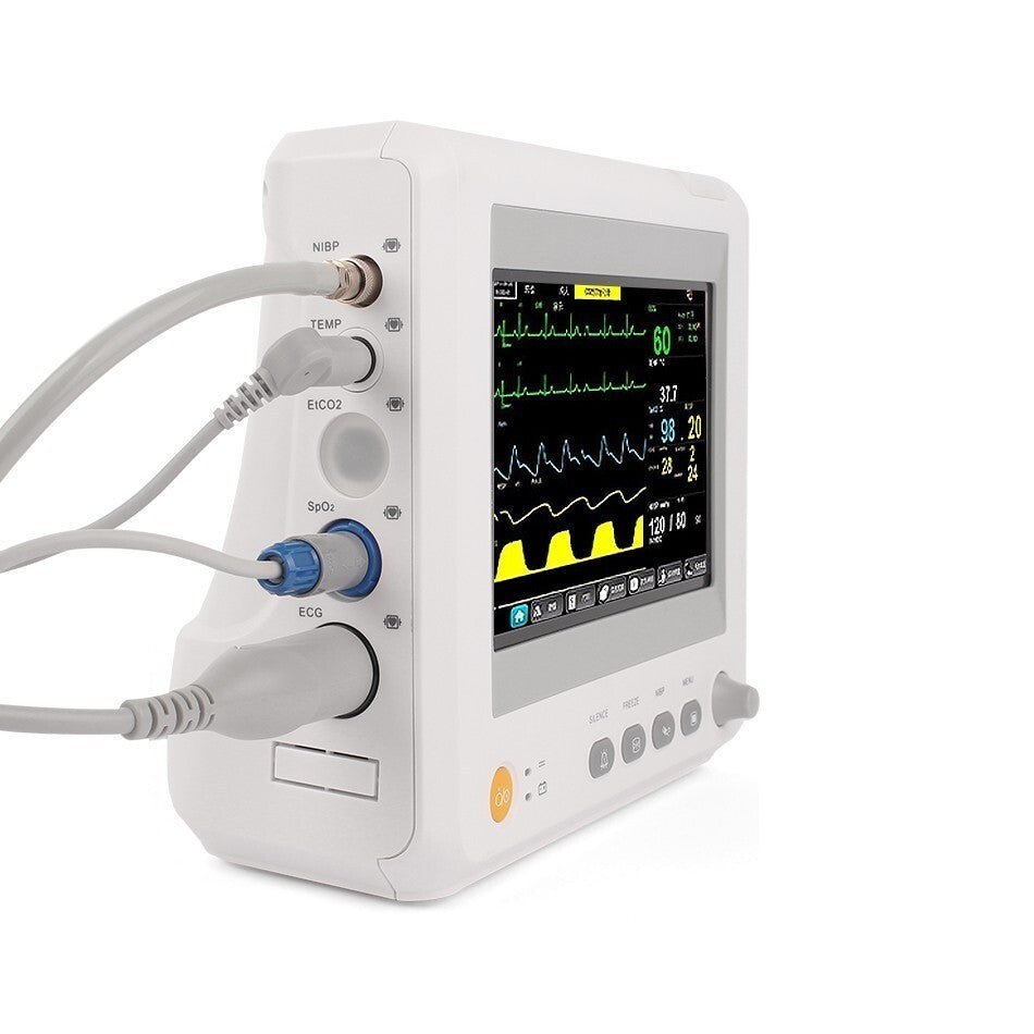 Portable 8" Patient Monitor -Multiparameter Vital Signs Monitor for Clinical Use