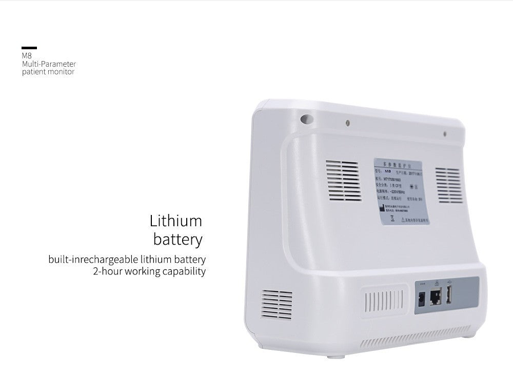 8" Veterinary Patient Monitor - Multi-Parameter with ECG, SPO2, NIBP