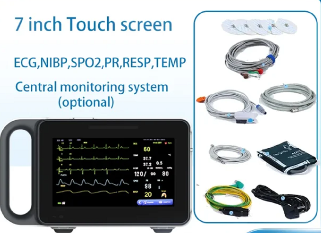 7in Touch Screen Patient Monitor - Portable Multi-Parameter Vital Signs