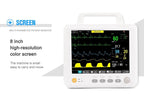 Portable 8" Patient Monitor -Multiparameter Vital Signs Monitor for Clinical Use