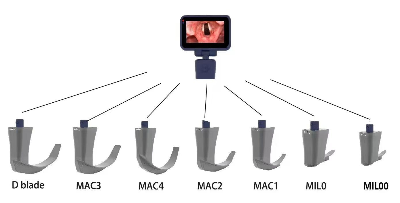 3.5 Inch Touch Screen Video Laryngoscope Laringoscope with 6 Optional Blades