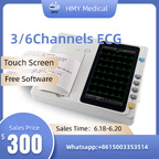 7" Touchscreen Digital 3 Channel 12 Leads ECG/EKG Machine Electrocardiograph