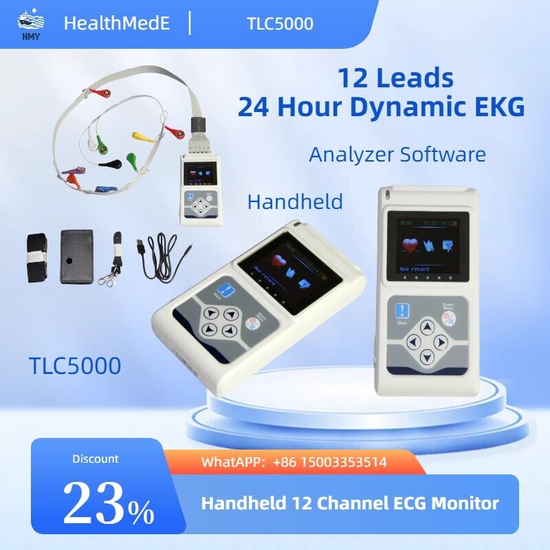 Professional TLC5000 12-Channel Holter ECG Machine -24-Hour Portable EKG Monitor