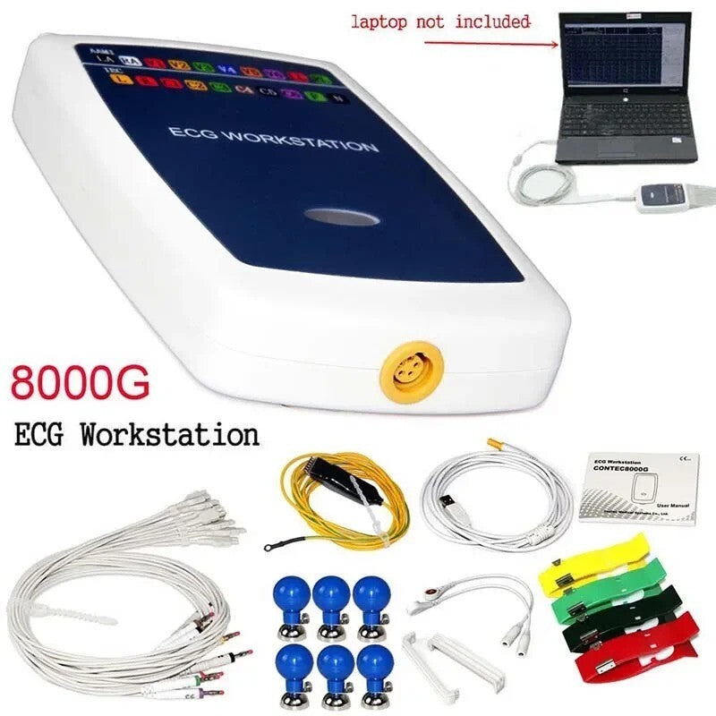 8000G Workstation System, 12 Lead Rest PC Based Portable ECG Machine