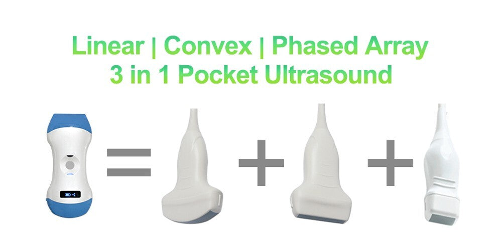 128E Wireless 3-in-1 Ultrasound Probe – Portable, Dual Head, Color Doppler Scann