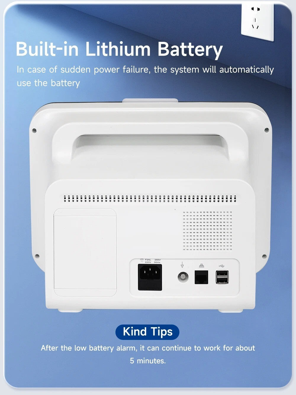 12 Inch Human VET Multiparameters ECG/NIBP/PR/SPO2/RESP/TEMP ICU Patient Monitor