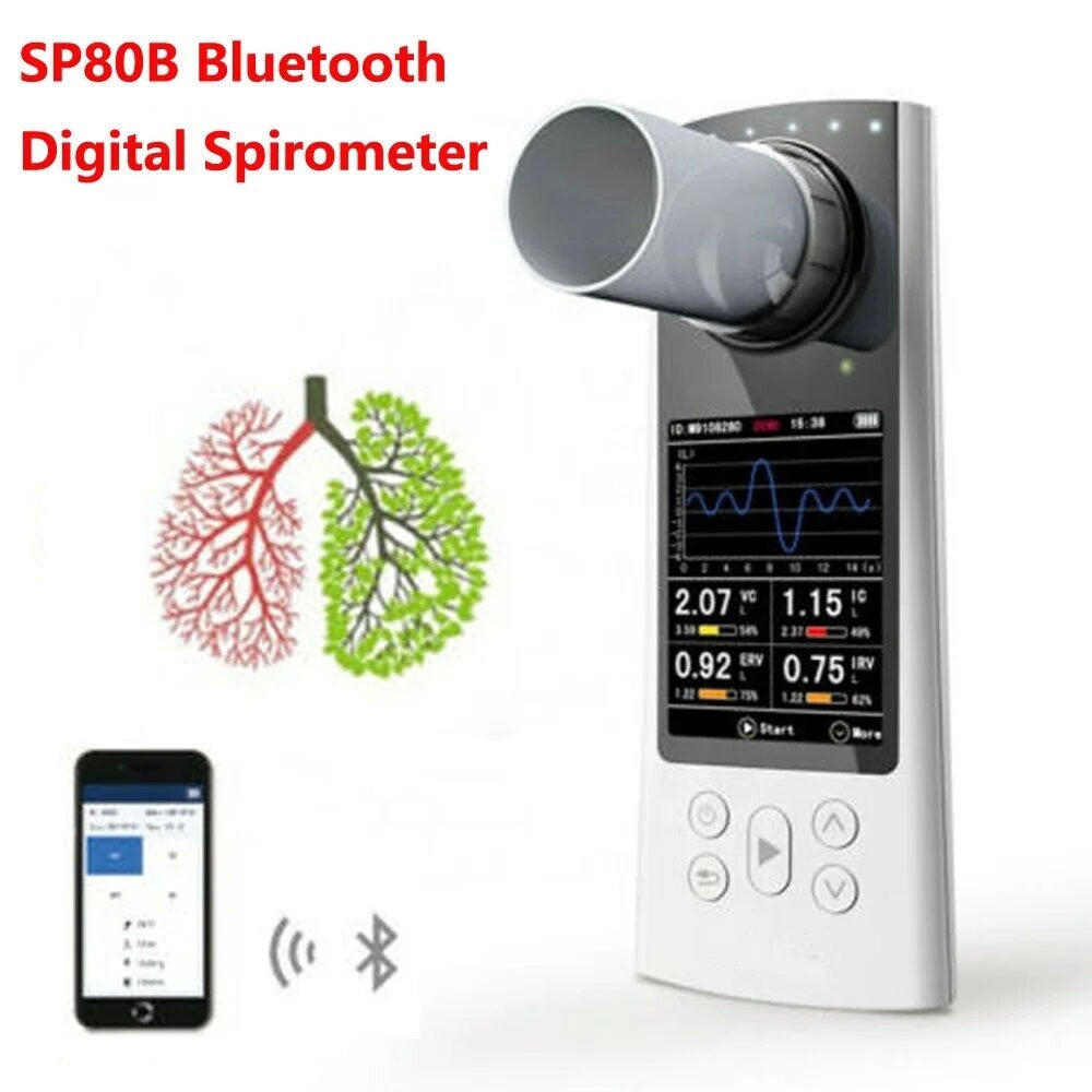 Handheld  SP80B Spirometer-Bluetooth Enabled, Lung Capacity Tester w/ Data