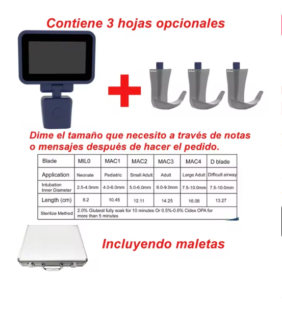 3.5 Inch Touch Screen Video Laryngoscope Laringoscope with 6 Optional Blades