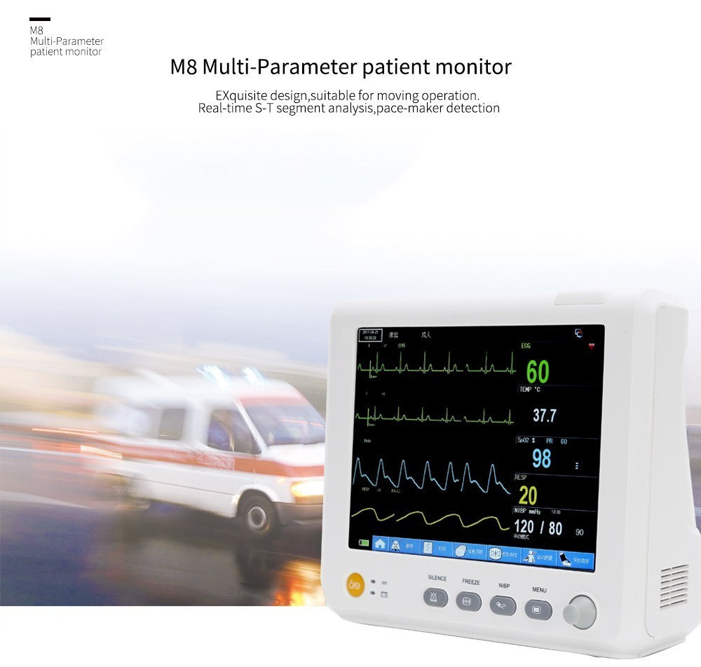 8" Veterinary Patient Monitor - Multi-Parameter with ECG, SPO2, NIBP