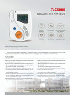 TLC6000 12-Lead Holter Monitor - 24hr ECG Recorder for Cardiac Rhythm Analysis