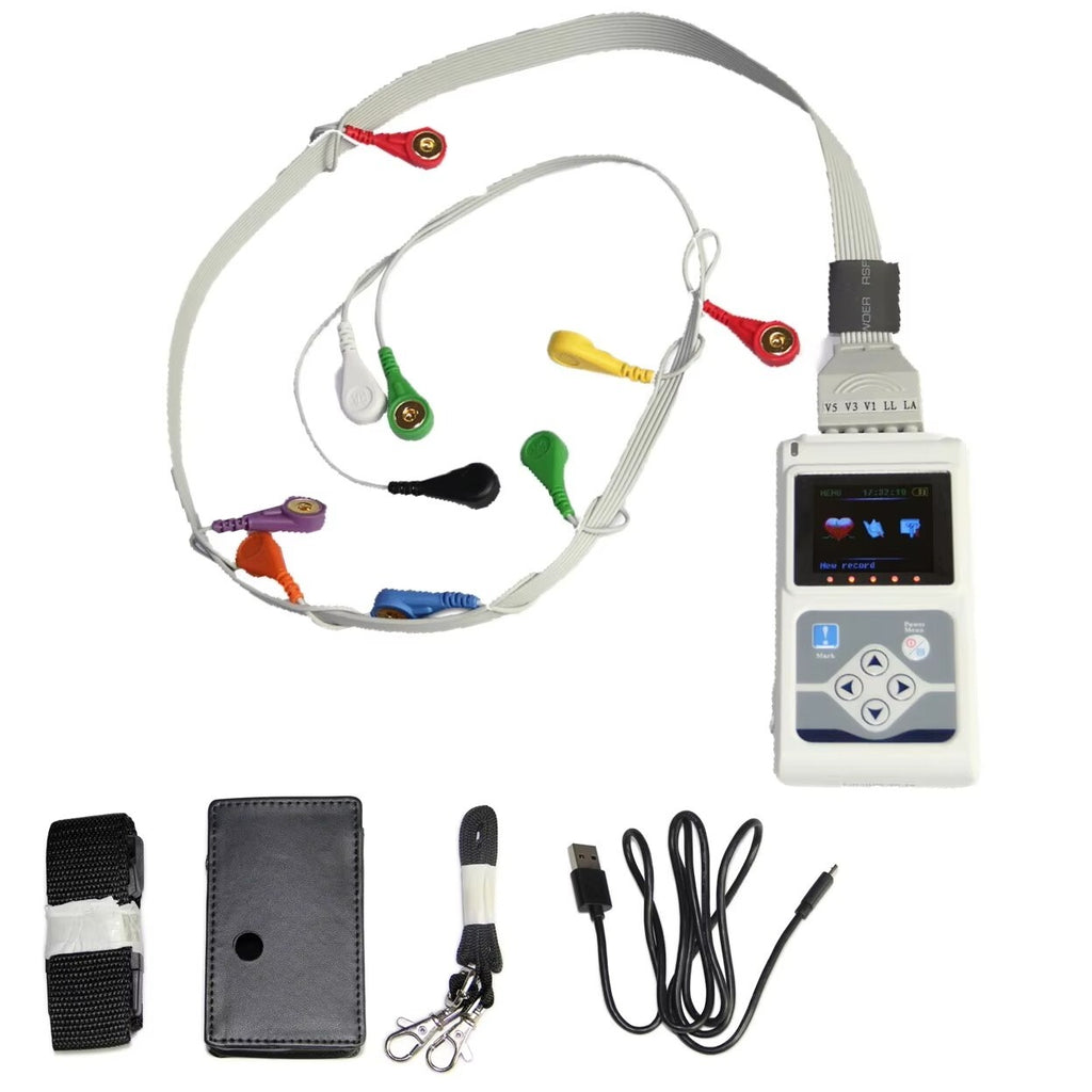 Professional TLC5000 12-Channel Holter ECG Machine -24-Hour Portable EKG Monitor