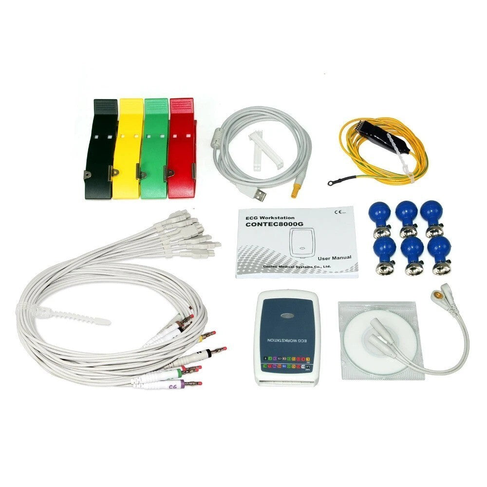 8000G Workstation System, 12 Lead Rest PC Based Portable ECG Machine