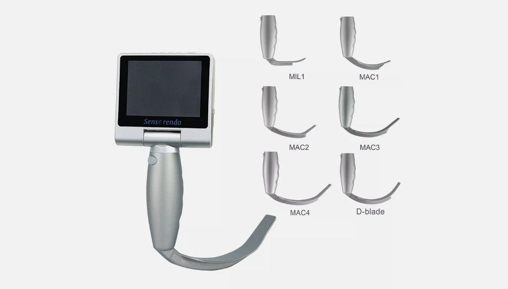 Video Laryngoscope 3.5" Touch Screen with 6 Reusable Blades - Choose Your Size