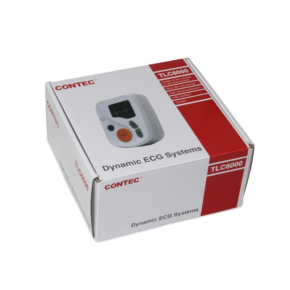 TLC6000 12-Lead Holter Monitor - 24hr ECG Recorder for Cardiac Rhythm Analysis